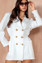 Cora White Pocket Blazer Dress