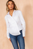 Corey White Cotton Wrap Shirt