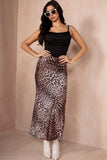 Dahlia Leopard Print Satin Skirt