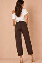 Daisy Chocolate Pinstripe Mom Jeans