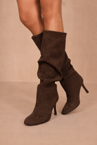 Dakota Chocolate Suedette Slouch Boots