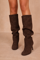 Dakota Chocolate Suedette Slouch Boots