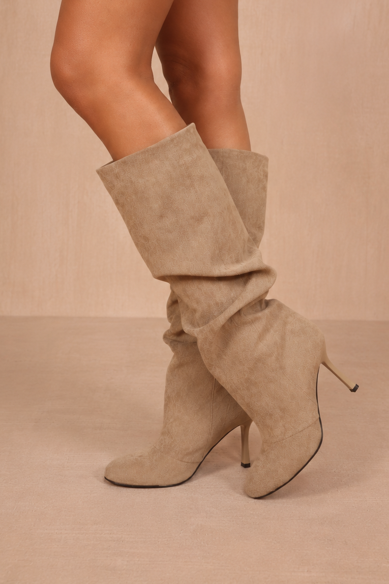 Dakota Taupe Suedette Slouch Boots