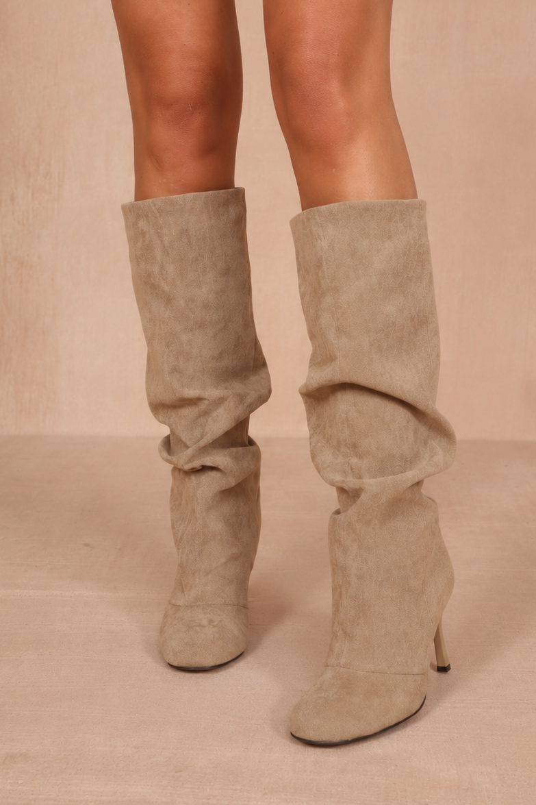 Dakota Taupe Suedette Slouch Boots
