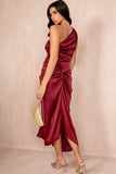 Daleyza Burgundy Satin Dress