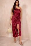 Daleyza Burgundy Satin Dress