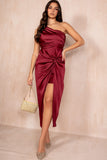 Daleyza Burgundy Satin Dress