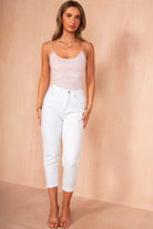 Daniela Pink Slinky Scoop Neck Top