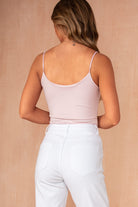 Daniela Pink Slinky Scoop Neck Top