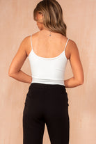 Daniela White Slinky Scoop Neck Top