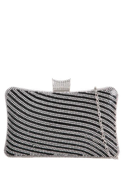Danielle Black Diamante Detachable Chain Bag