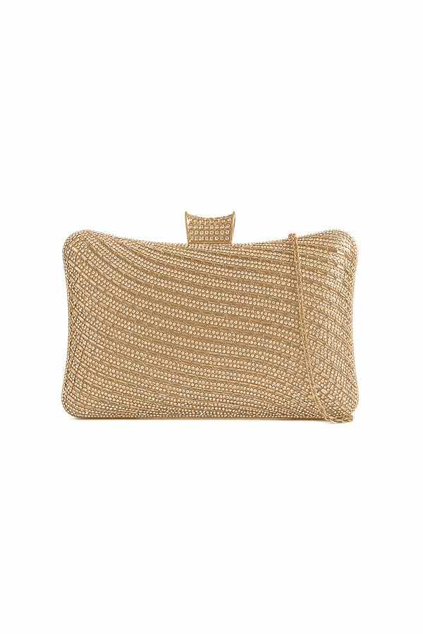 Danielle Gold Diamante Detachable Chain Bag