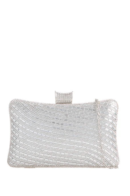 Danielle Silver Diamante Detachable Chain Bag