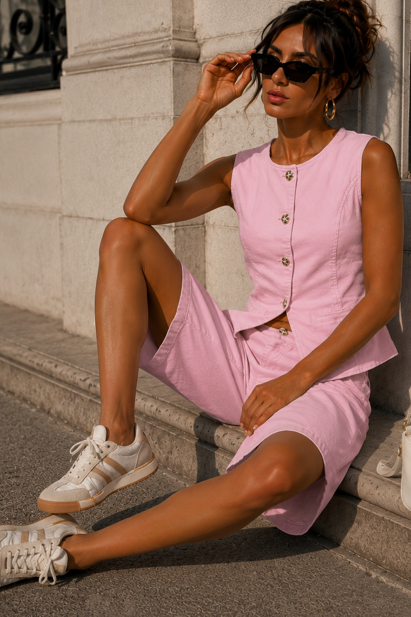 Danita Pink Cotton Co Ord