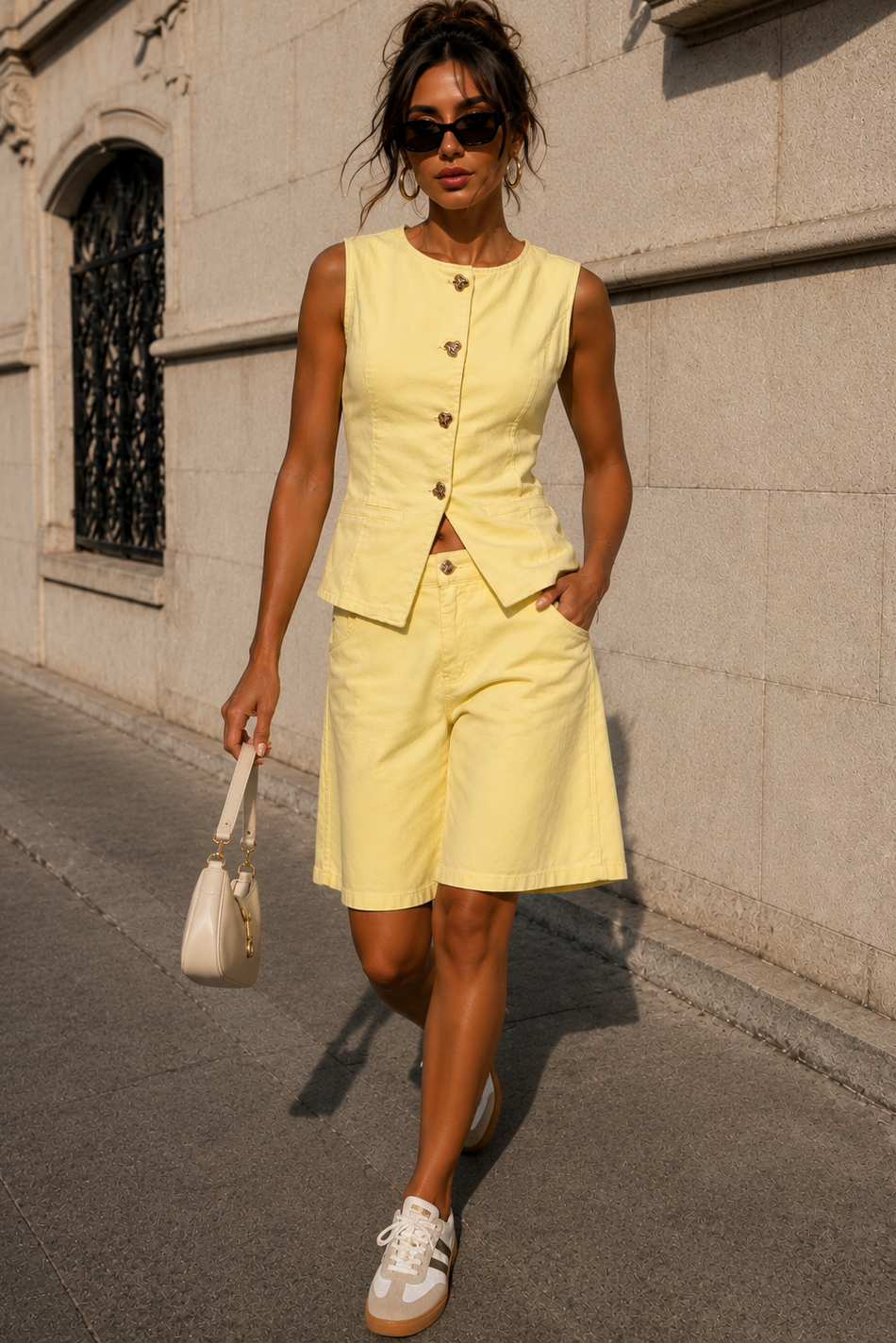 Danita Yellow Cotton Co Ord