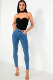 Daphne Mid Blue Push up Skinny Jeans