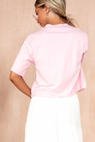 Daphne Pink Embroidered Hem T-Shirt