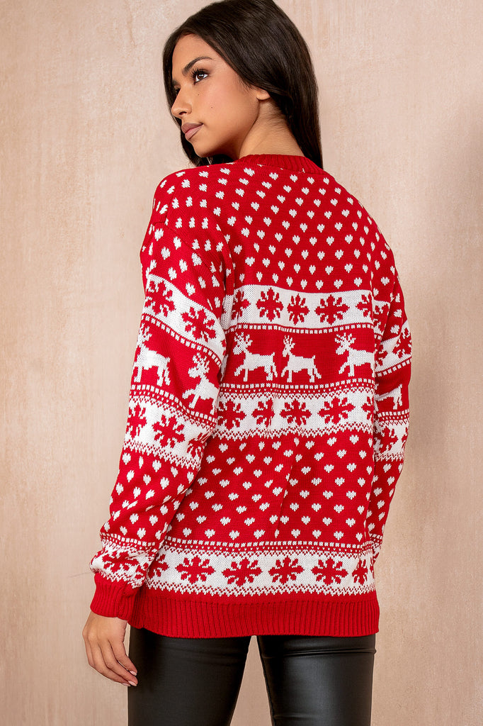 Dasher Red Knit Christmas Jumper