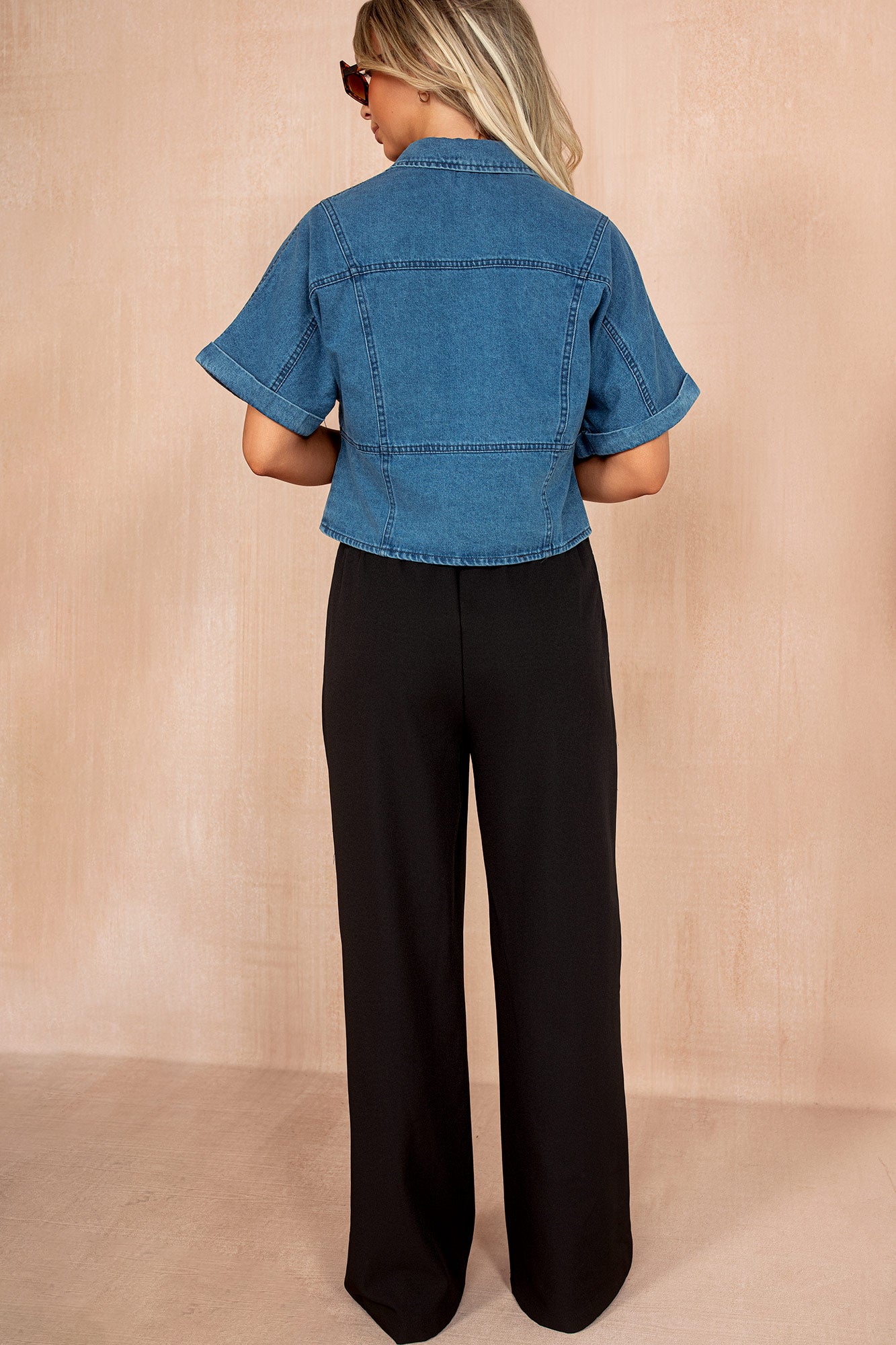 Dawn Blue Denim Cropped Shirt