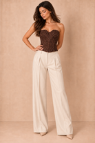 Dawn Chocolate Lace Corset Top