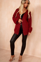 Dawn Wine Hairy Knit Cardigan