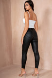 Debbie Black Wax High Waist Jeans