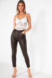 Debbie Chocolate Wax High Waist Jeans