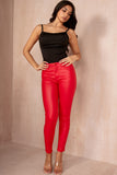 Debbie Red Wax High Waist Jeans
