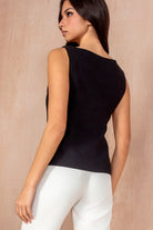 Debz Black Button Front Waistcoat