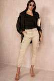 Delaney Stone Belted Cargo Trousers