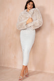 Delani Stone Faux Fur Jacket