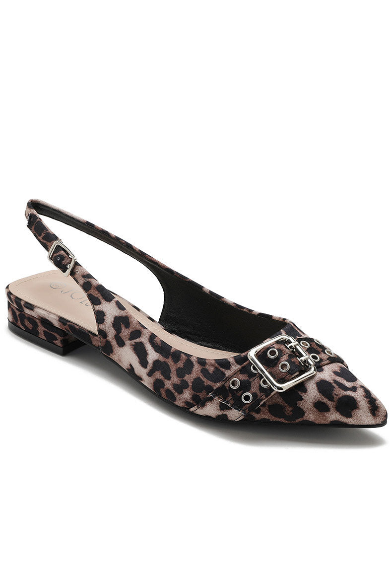 Delilah Leopard PU Slingback Shoe