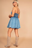 Della Blue Denim Corset Dress