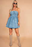 Della Blue Denim Corset Dress