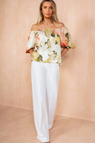 Delta Cream Floral Puff Sleeve Top