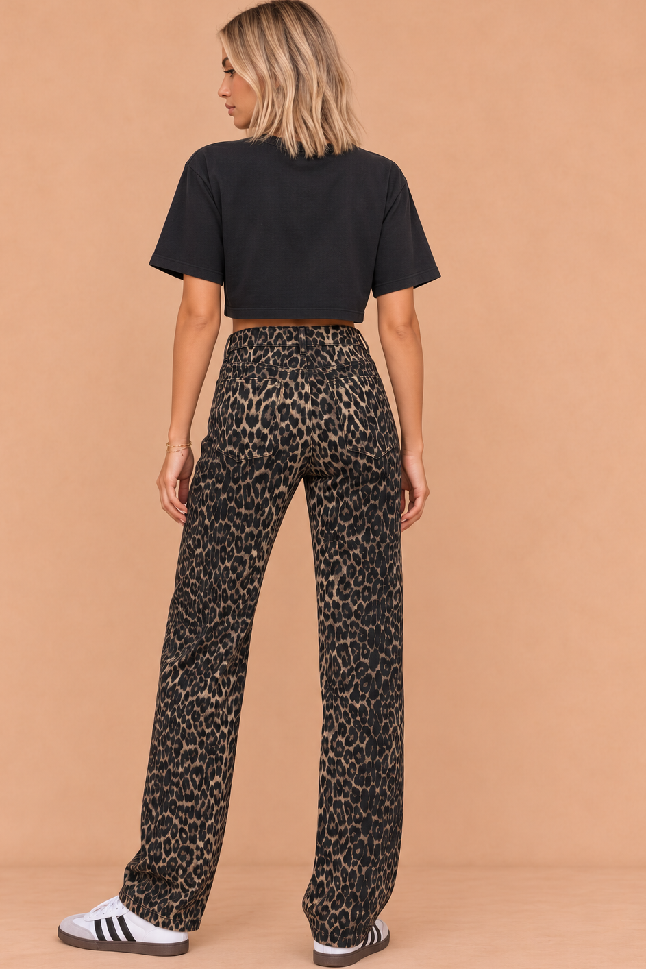 Delta Leopard Print Wide Leg Jeans