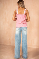 Demi Pink Lace Cotton Cami Top