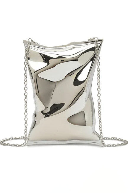 Deneb Silver Metallic Detachable Chain Bag