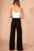 Dervla Black Belted Wide Leg Trousers