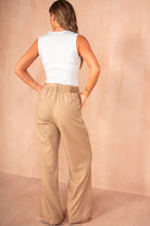 Dervla Camel Belted Wide Leg Trousers