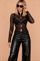 Destiny Black Velvet Lace Top
