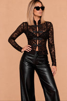 Destiny Black Velvet Lace Top