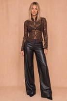 Destiny Chocolate Velvet Lace Top