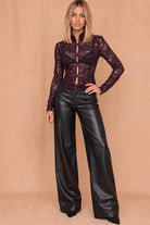 Destiny Plum Velvet Lace Top