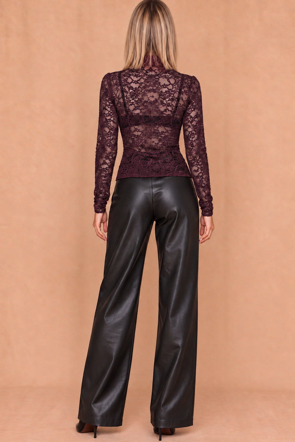 Destiny Plum Velvet Lace Top
