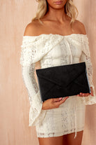 Diana Black Suedette Detachable Chain Bag