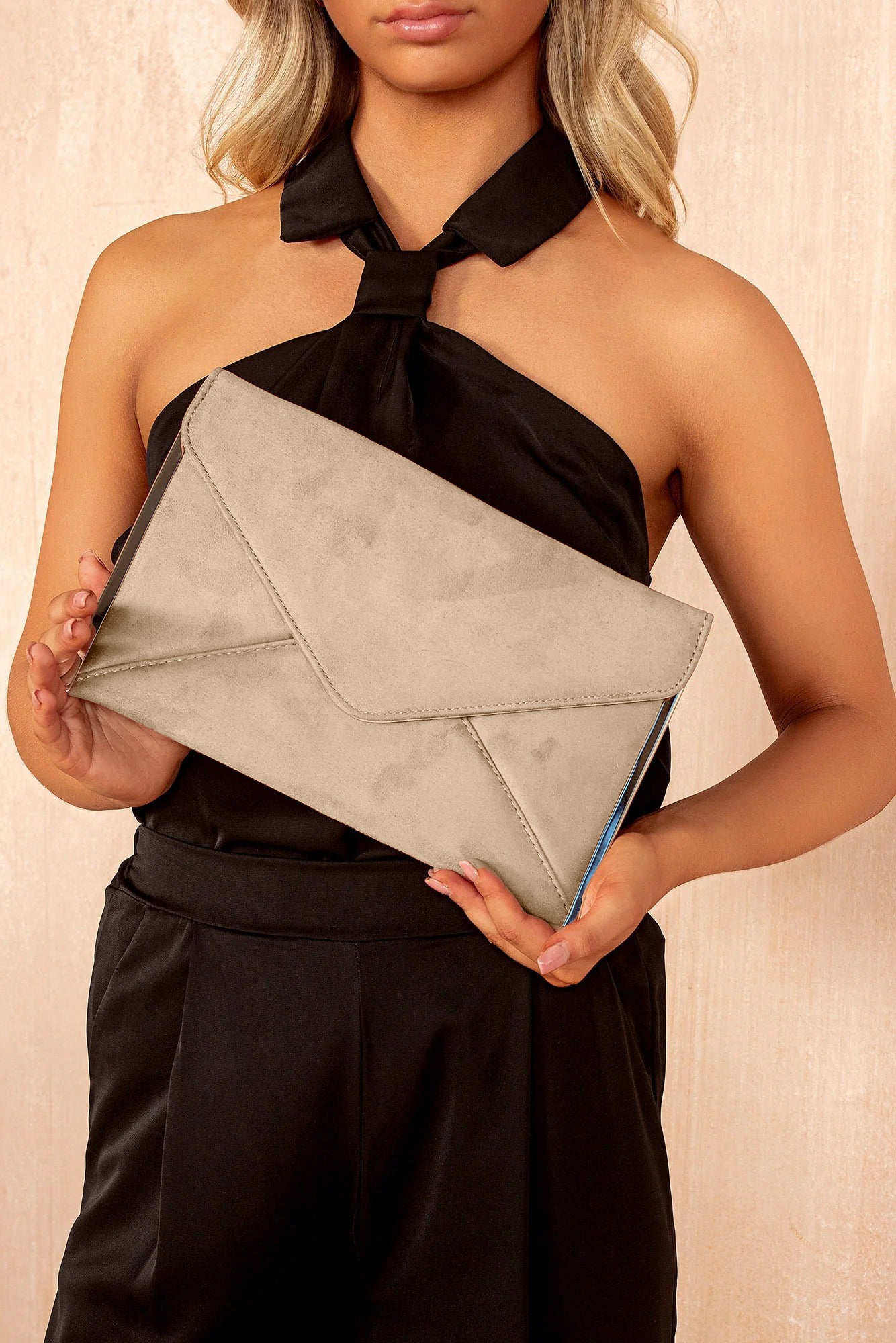 Diana Nude Suedette Detachable Chain Bag