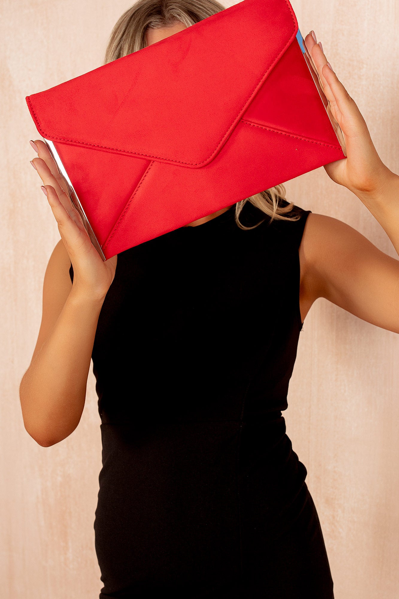 Diana Red Suedette Detachable Chain Bag
