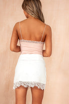 Diana White Lace Detail Skirt
