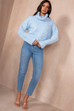 Dina Blue Chunky Knit Jumper